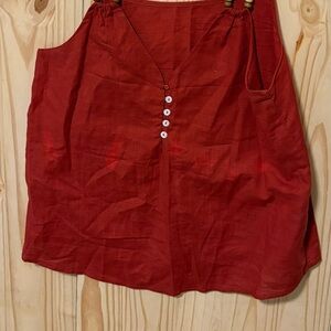 Elegant Red Sleeveless Top